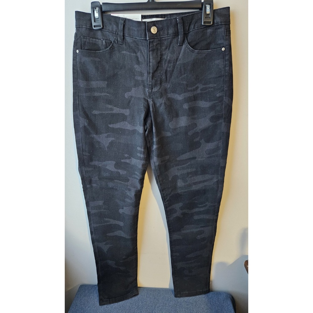 *New SOCIAL STANDARD‎ SANCTUARY Black Jeans Women's Sz 6 Camo Ankle Skinny